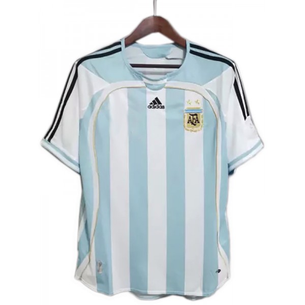 Argentina domicile rétro maillot de football uniforme vintage premier kit de football pour hommes hauts chemise de sport 2006